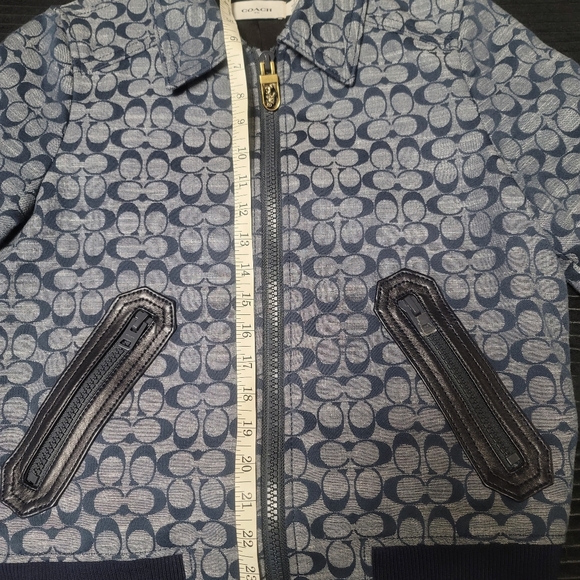 Coach Navy Patterned Bomber Jacket - Picture 8 of 8